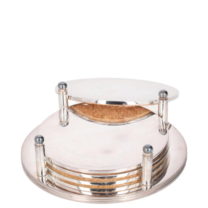 SOHO HOME Rochester Engraved Silver Coasters Set Of 4 Metallic One Size RRP 125 — View 5