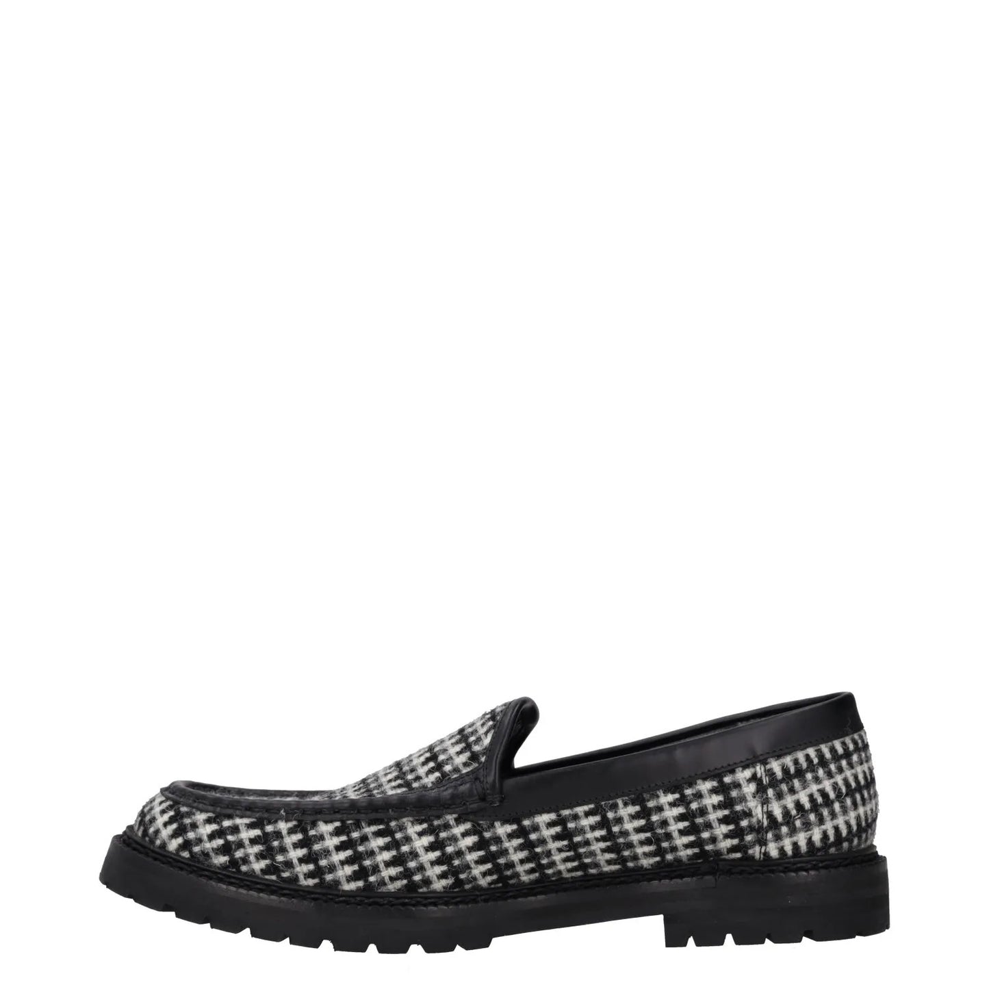 MANOLO BLAHNIK Womens Tweed Loafers Black Grey Leather Slip On UK 7 RRP 725 — View 4