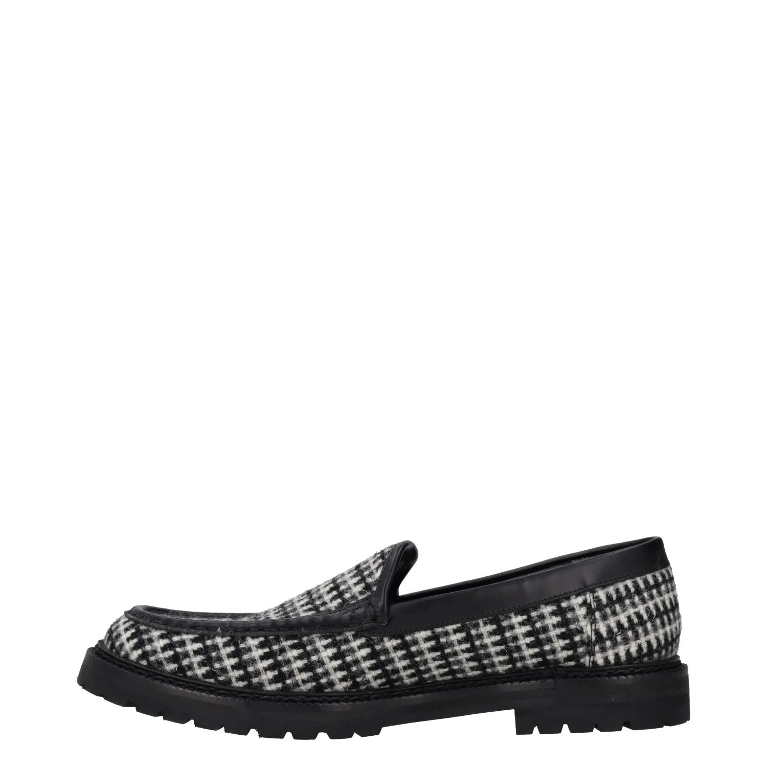 MANOLO BLAHNIK Womens Tweed Loafers Black Grey Leather Slip On UK 7 RRP 725 — View 4