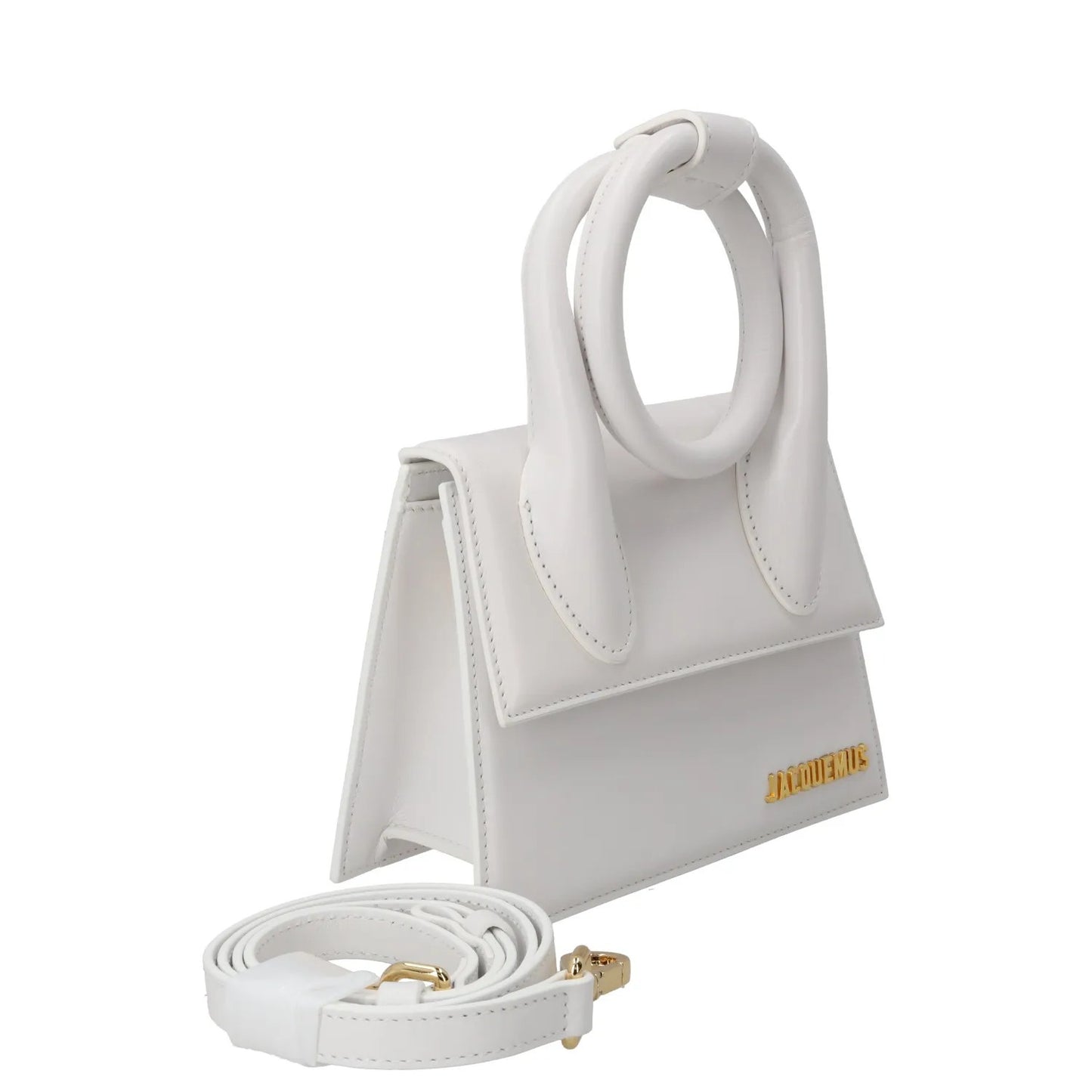 JACQUEMUS Womens Le Chiquito Noeud Leather Tote Bag White One Size RRP 745 — View 2