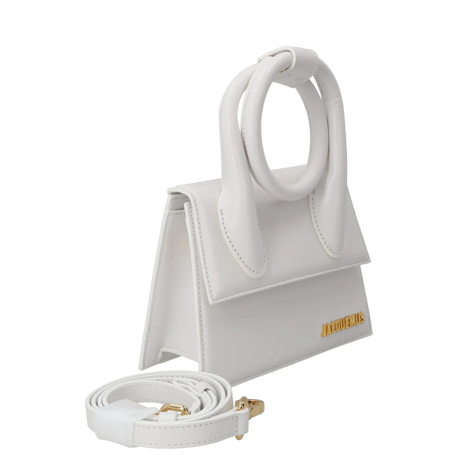 JACQUEMUS Womens Le Chiquito Noeud Leather Tote Bag White One Size RRP 745 — View 2