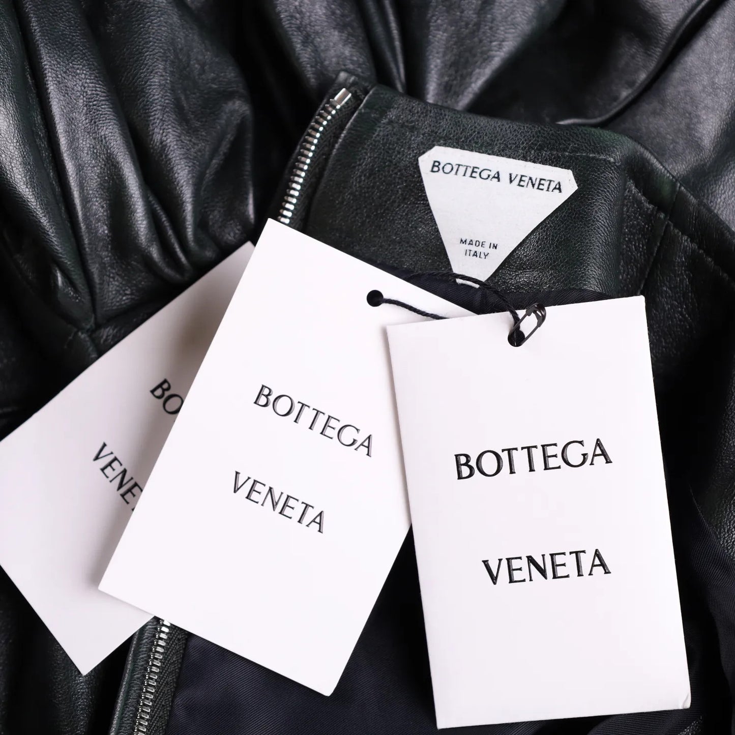 BOTTEGA VENETA Womens Midi Dress Sleeveless Side Drop Leather Black 42 RRP 5200 — View 10