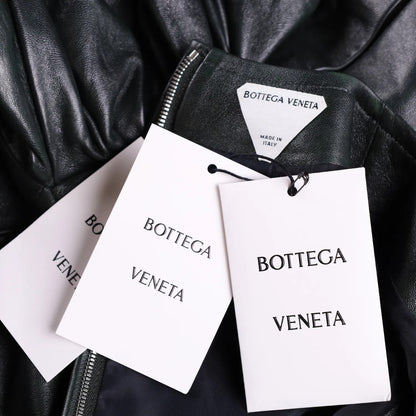 BOTTEGA VENETA Womens Midi Dress Sleeveless Side Drop Leather Black 42 RRP 5200 — View 10