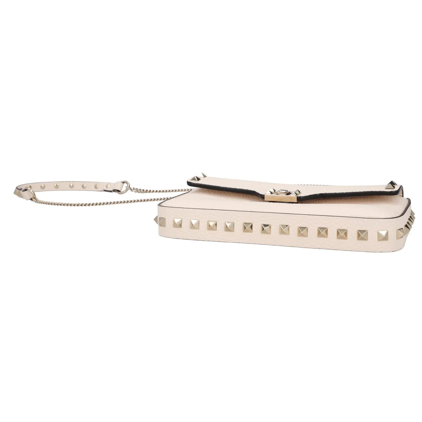 VALENTINO Womens Handbag Cream Leather Textured Studded Size S RRP 950 — View 6