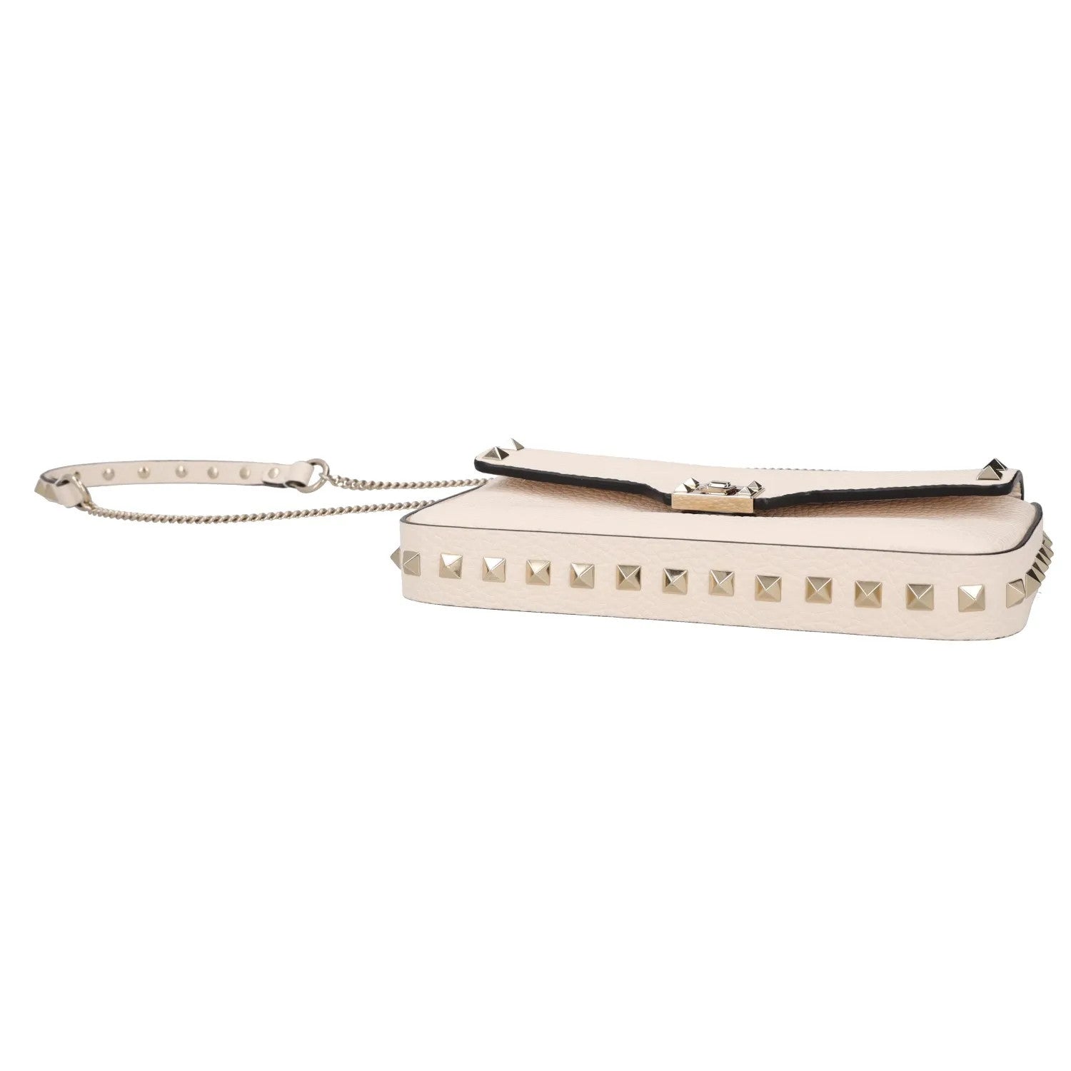 VALENTINO Womens Handbag Cream Leather Textured Studded Size S RRP 950 — View 6