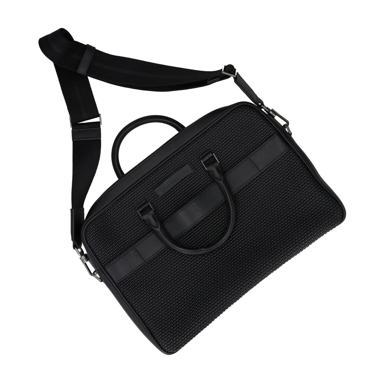 ERMENEGILDO ZEGNA Luxury Tailoring Edgy Laptop Bag Black Briefcase OS RRP 1000 — View 10