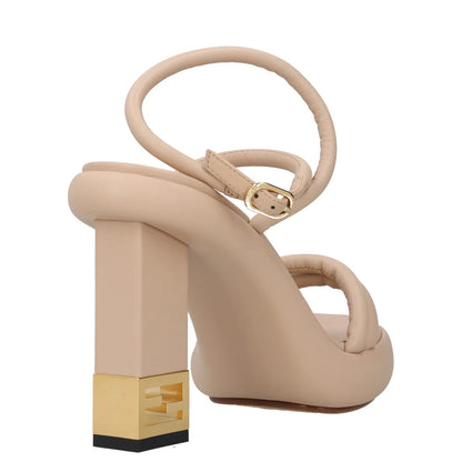 FENDI Womens XX Leather Platform Heel Strappy Sandal High Heel Brown UK6 RRP 895 — View 6