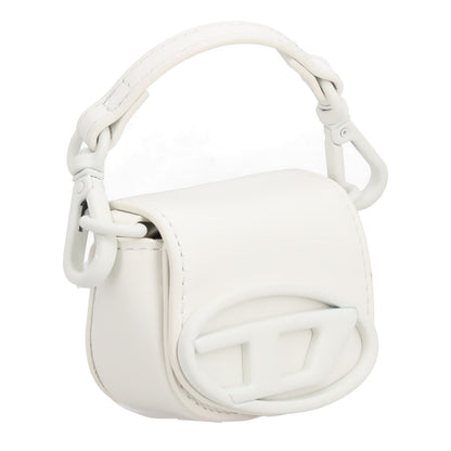DIESEL Womens MICRO Rubber 1Dr Bag Charm White Leather Logo RRP 200 — View 6