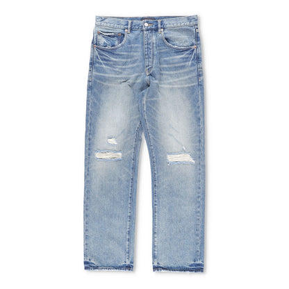 PURPLE BRAND Mens Vintage Knee Slit Blue Straight Leg Jeans Size 34 RRP 325