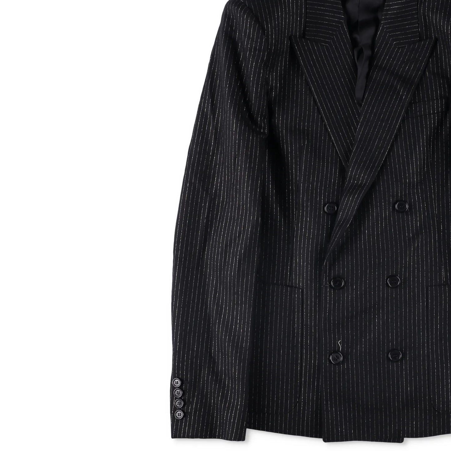 SAINT LAURENT Mens Button Accents Blazer Cotton Blend Black Size 48 RRP 2045 — View 4