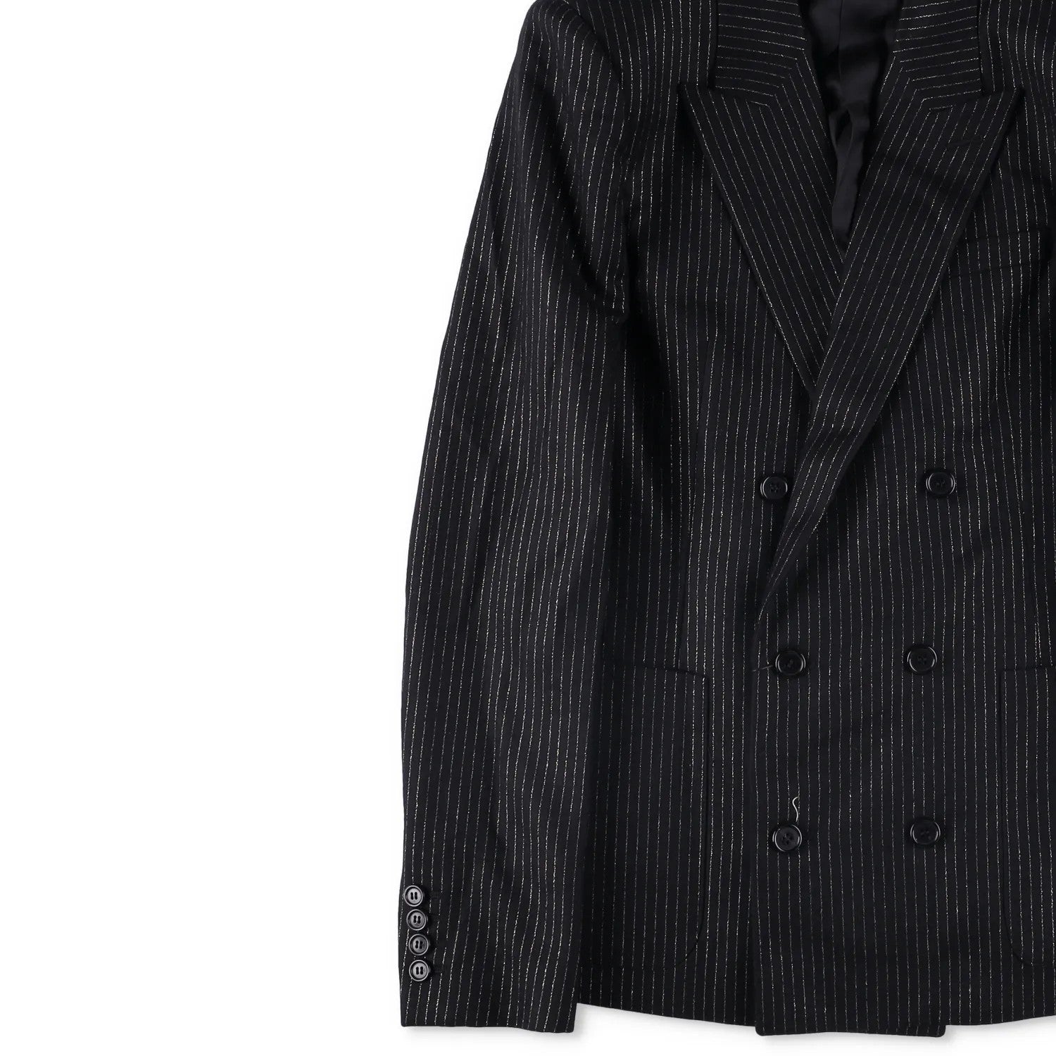 SAINT LAURENT Mens Button Accents Blazer Cotton Blend Black Size 48 RRP 2045 — View 4
