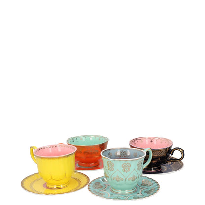 POLS POTTEN Set Of 4 Grandpa Tea Set Teacups and Saucers Multicoloured OS RRP115 — View 4