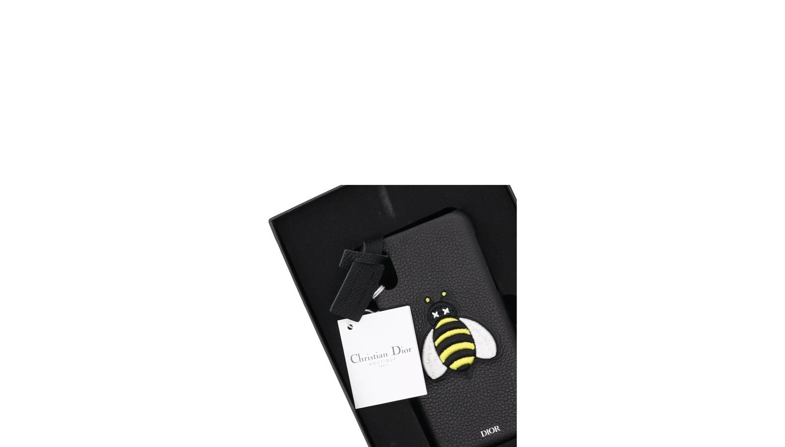 DIOR Bee Hard Phone Case Fits Apple iPhone X Black White Yellow RRP 310 — View 6
