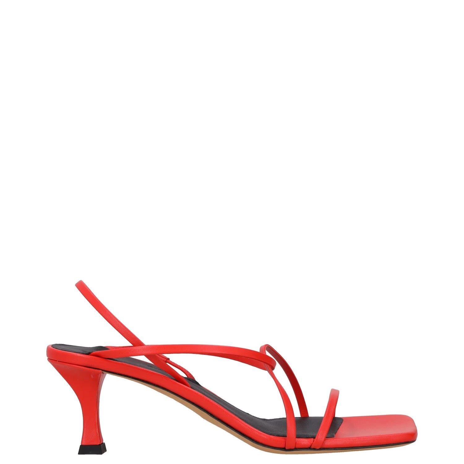 PROENZA SCHOULER Womens Square Strappy Sandals 60mm High Heel Red UK 3.5 RRP 475