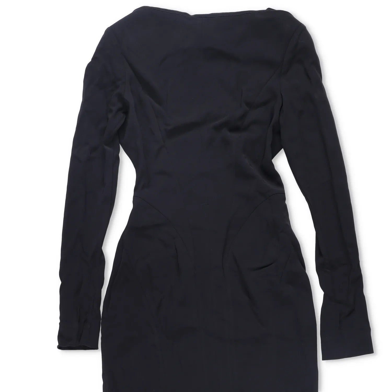 MUGLER Women Long Gown Dress Crew Neck Long Sleeve Black Size 42 RRP 2250 — View 3