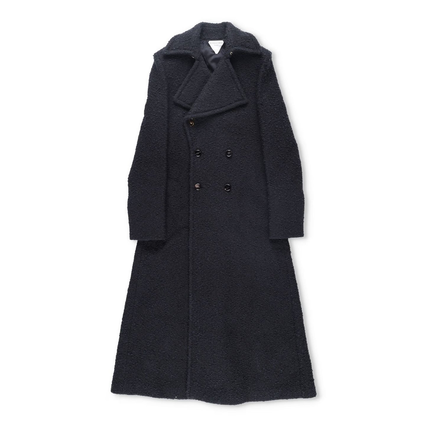 BOTTEGA VENETA Womens Black Double Breasted Overcoat Cotton Blend 40 RRP 3500