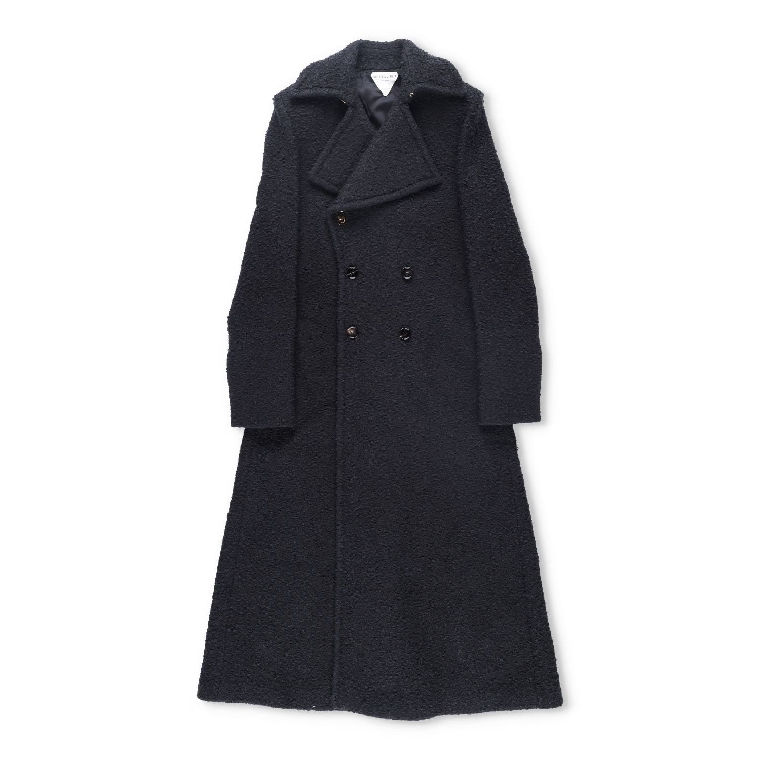BOTTEGA VENETA Womens Black Double Breasted Overcoat Cotton Blend 40 RRP 3500