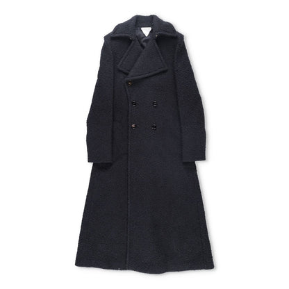 BOTTEGA VENETA Womens Black Double Breasted Overcoat Cotton Blend 40 RRP 3500
