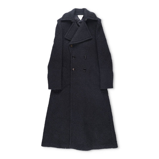 BOTTEGA VENETA Womens Black Double Breasted Overcoat Cotton Blend 40 RRP 3500