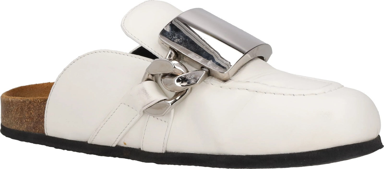 J.W. ANDERSON Womens Anderson Gourmet Loafer Tag Chain Leather White UK4 RRP 495 — View 10