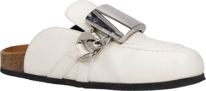 J.W. ANDERSON Womens Anderson Gourmet Loafer Tag Chain Leather White UK4 RRP 495 — View 10