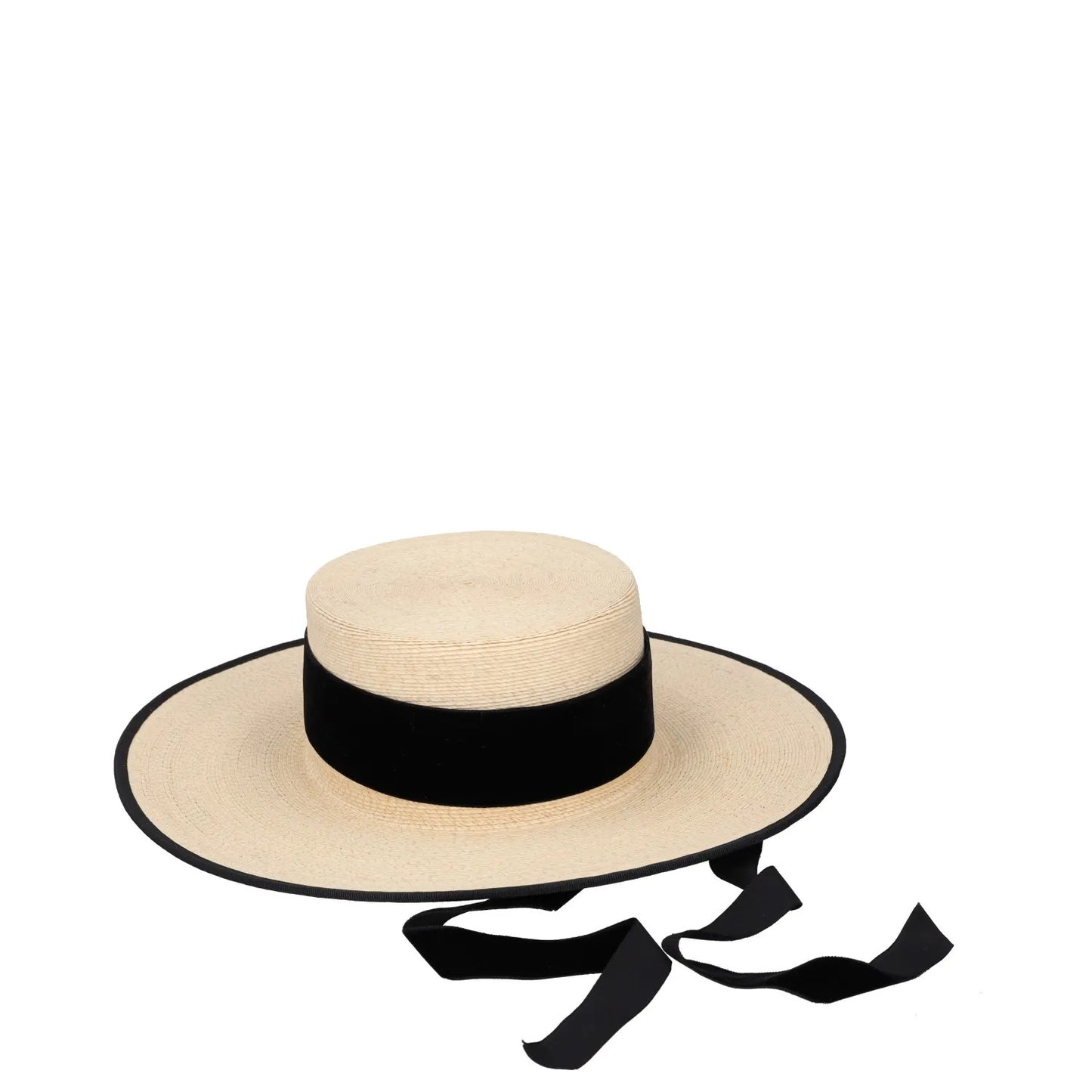 ELIURPI Womens Sun Hat Beige Straw Black Bow Accent And Trim Size M RRP 300 — View 4