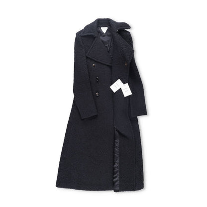 BOTTEGA VENETA Womens Black Double Breasted Overcoat Cotton Blend 40 RRP 3500 — View 6