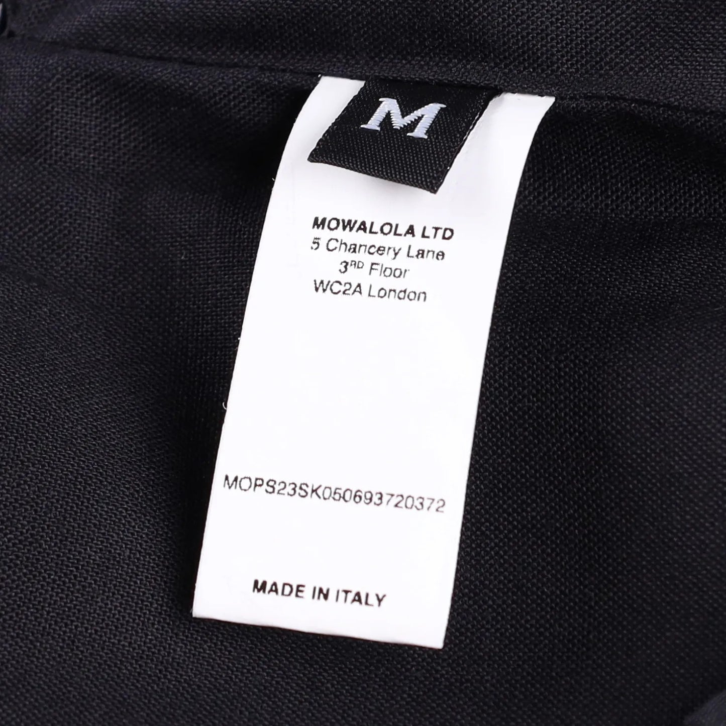 MOWALOLA Womens Pin Striped Mini Skirt Black Twill Zip Short Size M RRP 270 — View 7