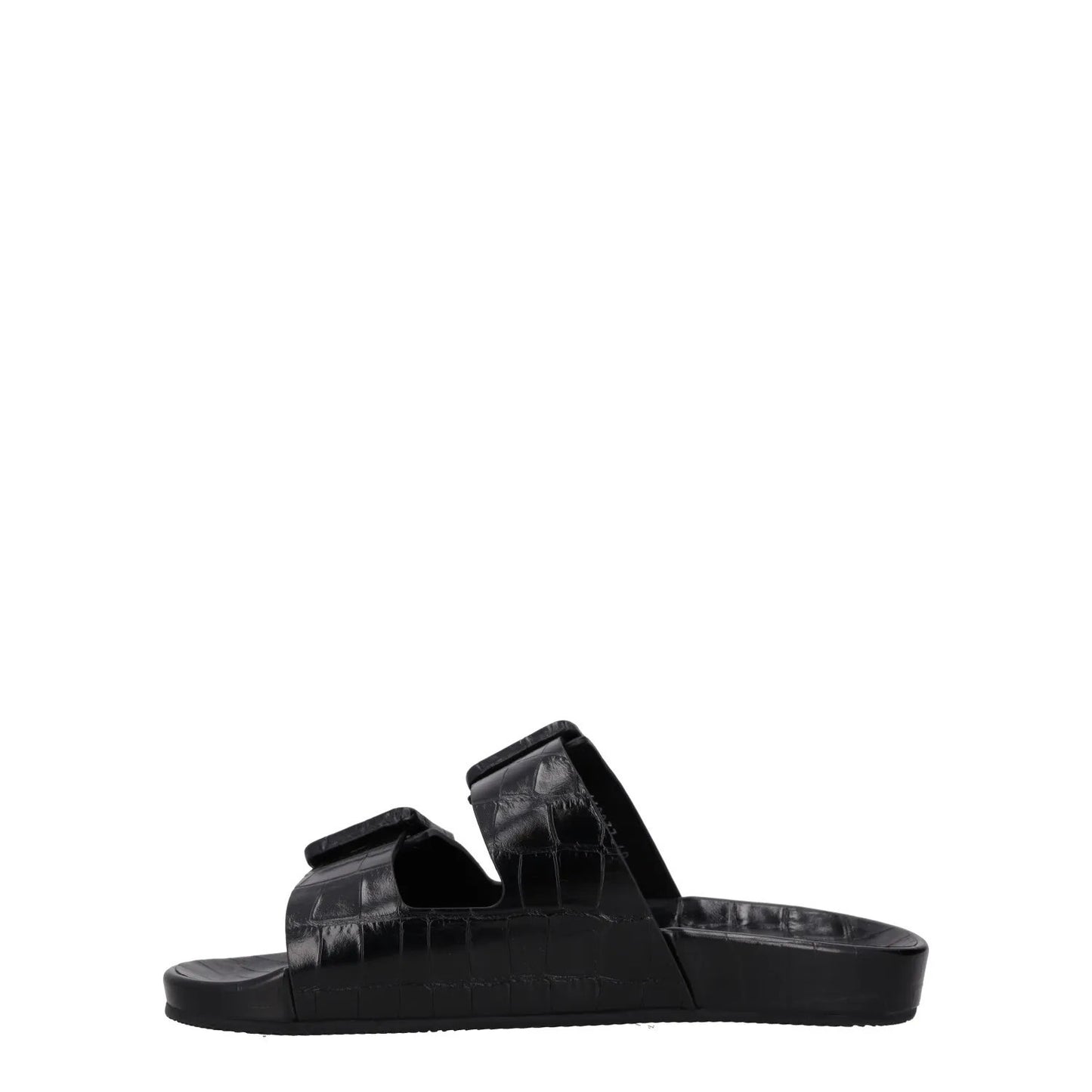 BALENCIAGA Womens Slider Sandals Buckle Comfort Black Leather UK 7 RRP 490 — View 4