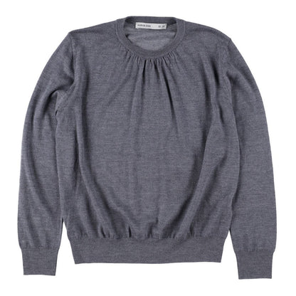 AARON ESH Mens Ruched Neck Crewneck Jumper Grey Long Sleeve Size 24 RRP 260