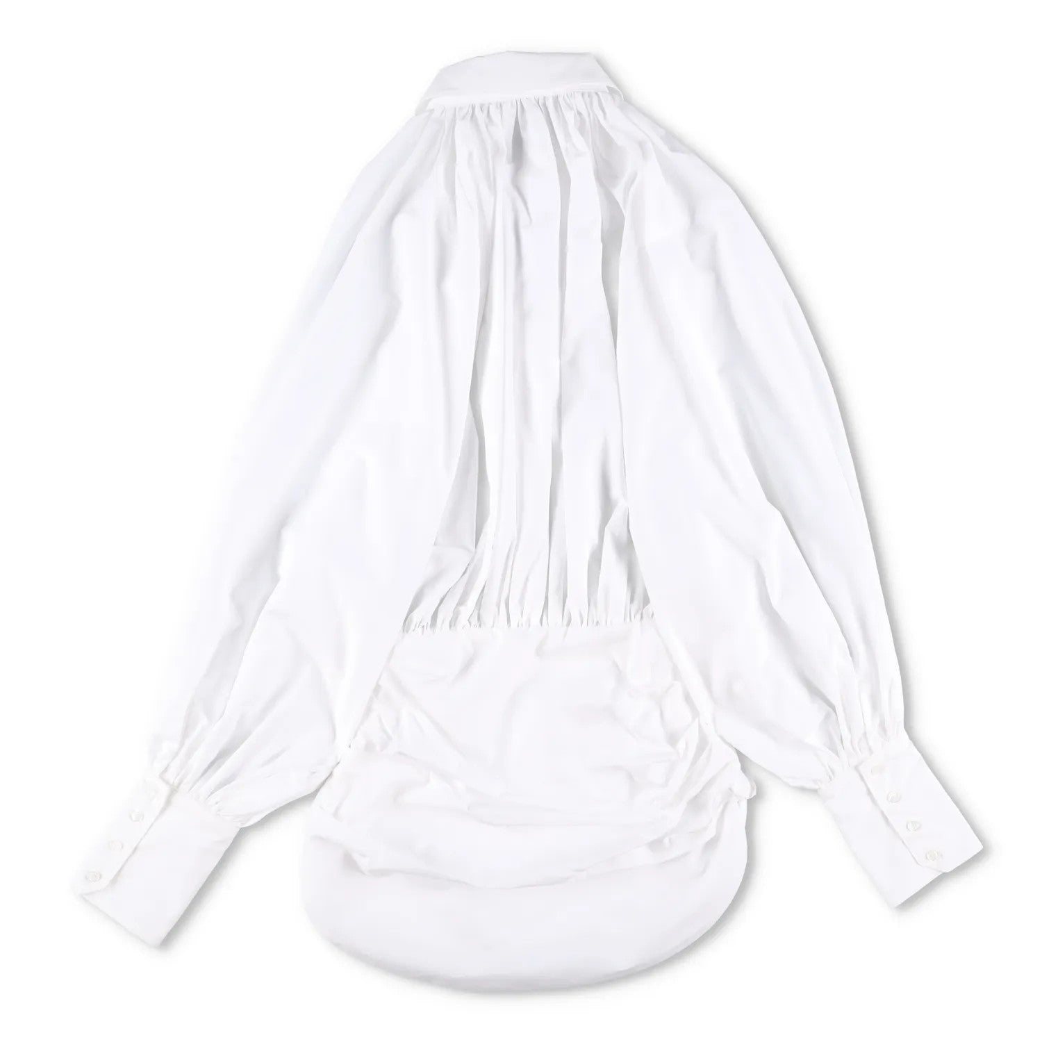 MONOT Womens Long Sleeve Big Lapel Shirt Mini Dress White Collared Size 8 RRP839 — View 9