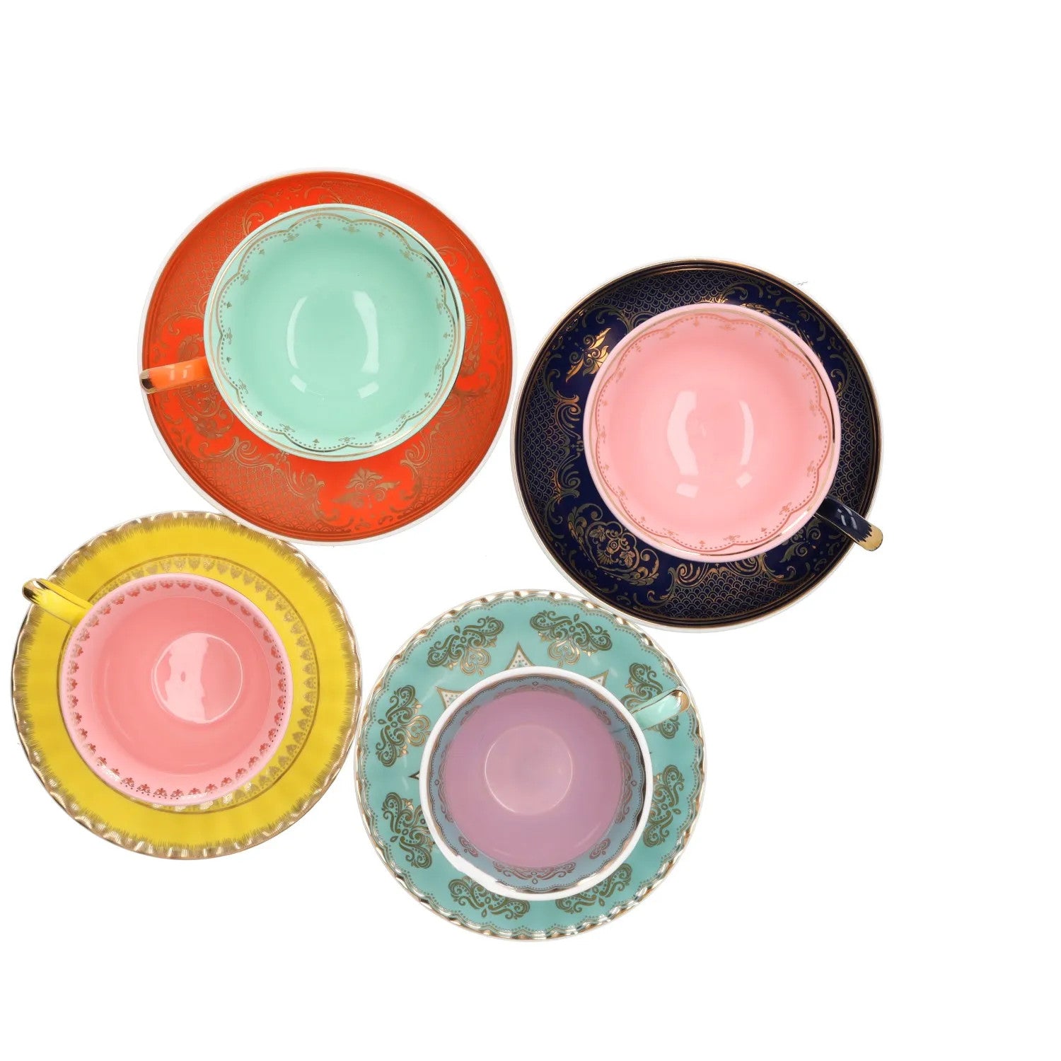 POLS POTTEN Set Of 4 Grandpa Tea Set Teacups and Saucers Multicoloured OS RRP115 — View 11