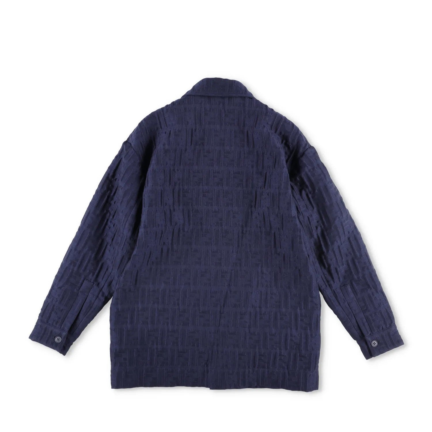 FENDI Mens Blouson Embossed Jacket Shirt Jacket Blue Knit Size 46 RRP 2150 — View 12