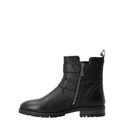 BARBOUR Womens Marina Ankle Boots Leather Black Two Silver Buckles UK 4 RRP 140 — View 5