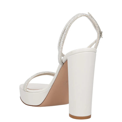 GIANVITO ROSSI Womens Heels White Leather Block Heel Open Toe Buckle UK 7 RRP450 — View 5