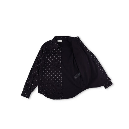 SAINT LAURENT Mens Button Up Shirt Collared Black White Dotted Cotton XL RRP 550 — View 6