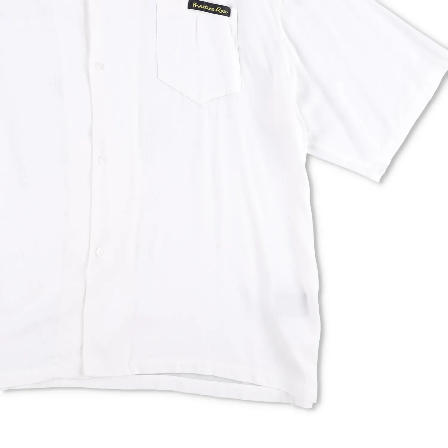 MARTINE ROSE Mens Boxy Hawaiian Shirt White Viscose Button Up Relaxed XS RRP 285 — View 4