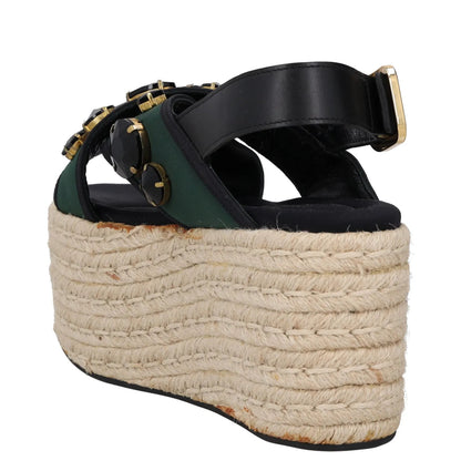 MARNI Womens Espadrille Sandals Black Leather Buckle Strappy UK 5 RRP 250 — View 5