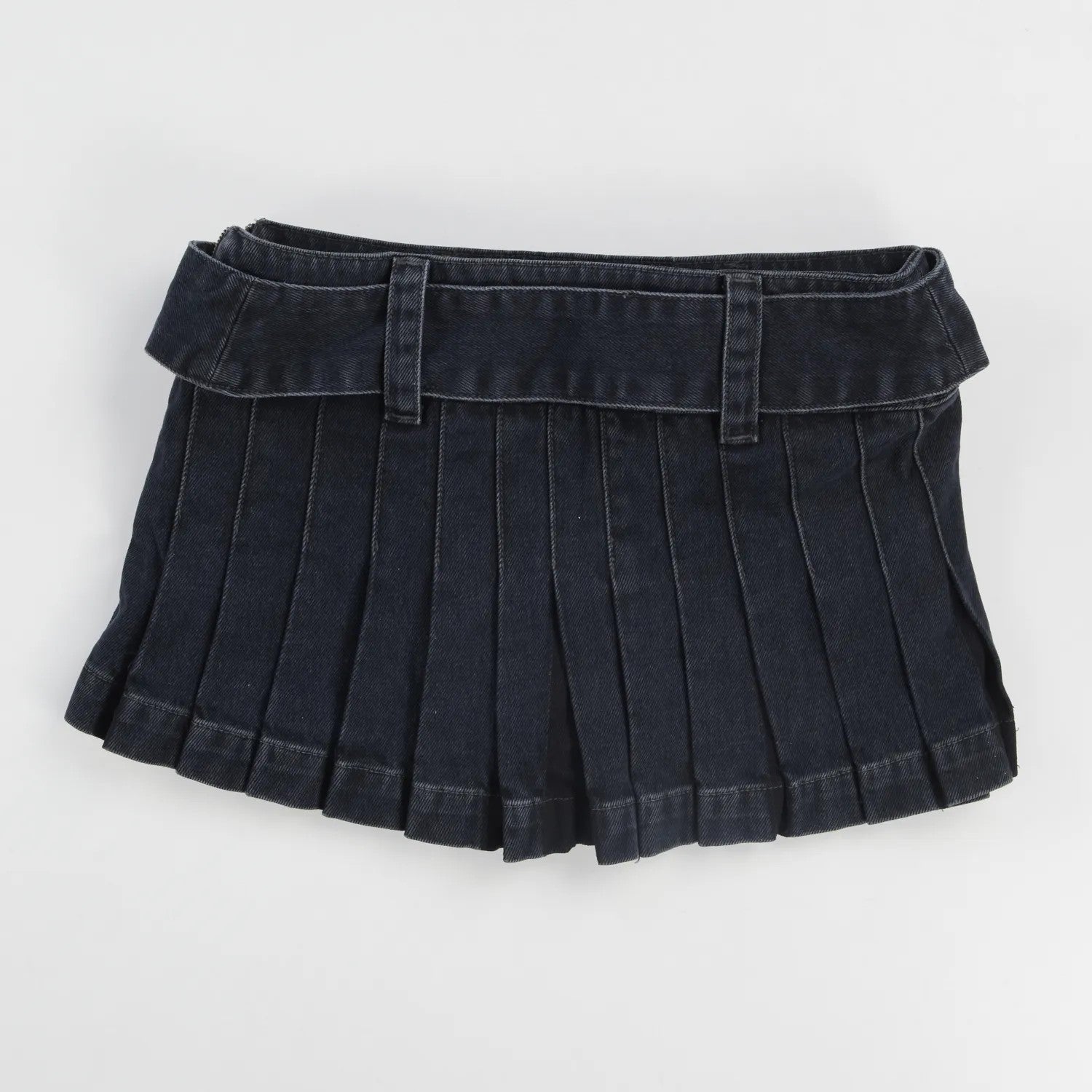DION LEE Womens Darted Denim Mini Skirt Black Cotton Buckle Size 6 RRP 690 — View 6