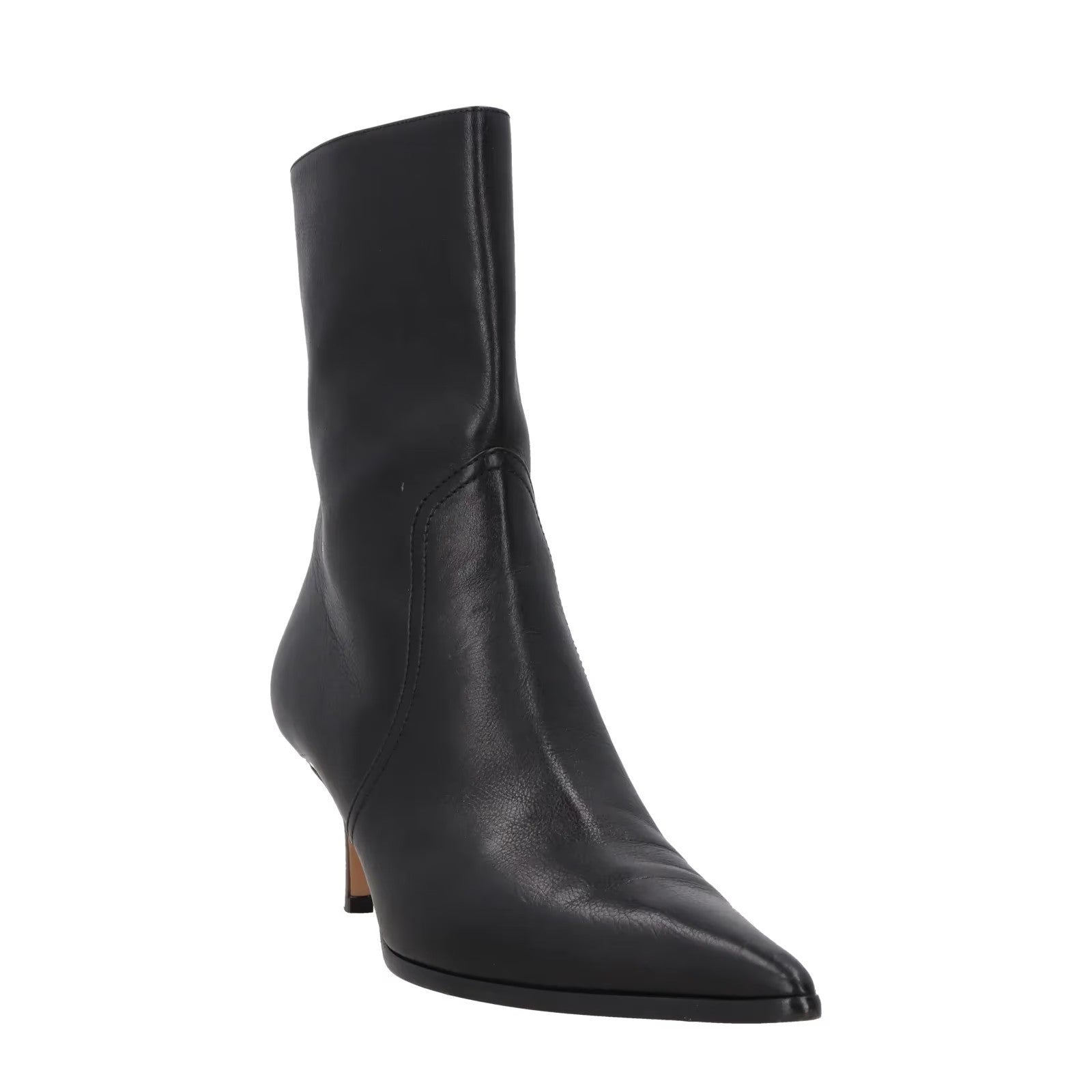 PARIS TEXAS Womens Ashley Black Leather Ankle Boot Point Kitten Heel UK7 RRP745 — View 2