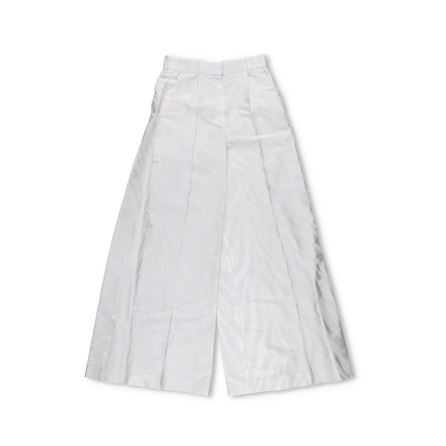 NINA RICCI Zebra-Jacquard Palazzo Pants White Wide Leg Trousers Size 38 RRP 675 — View 4