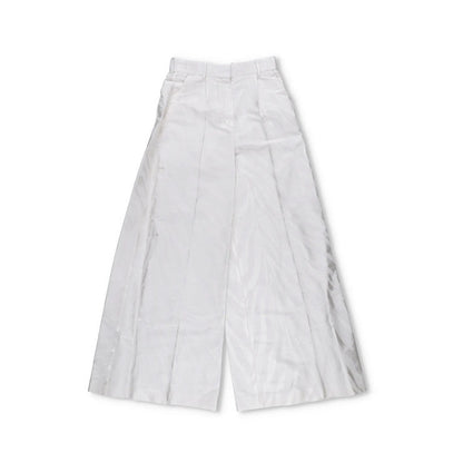 NINA RICCI Zebra-Jacquard Palazzo Pants White Wide Leg Trousers Size 38 RRP 675 — View 4