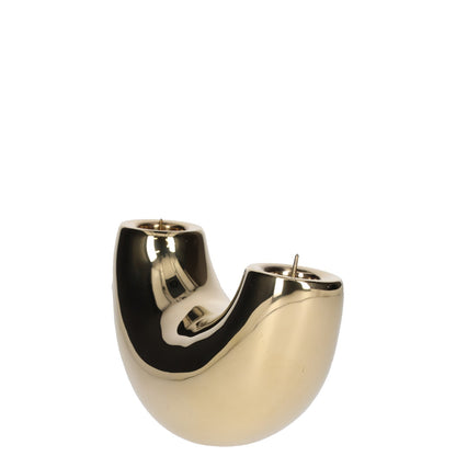 DINOSAUR DESIGNS Brass Horn Candlestick Metallic Glossy Finish Home Decor RRP32 — View 6