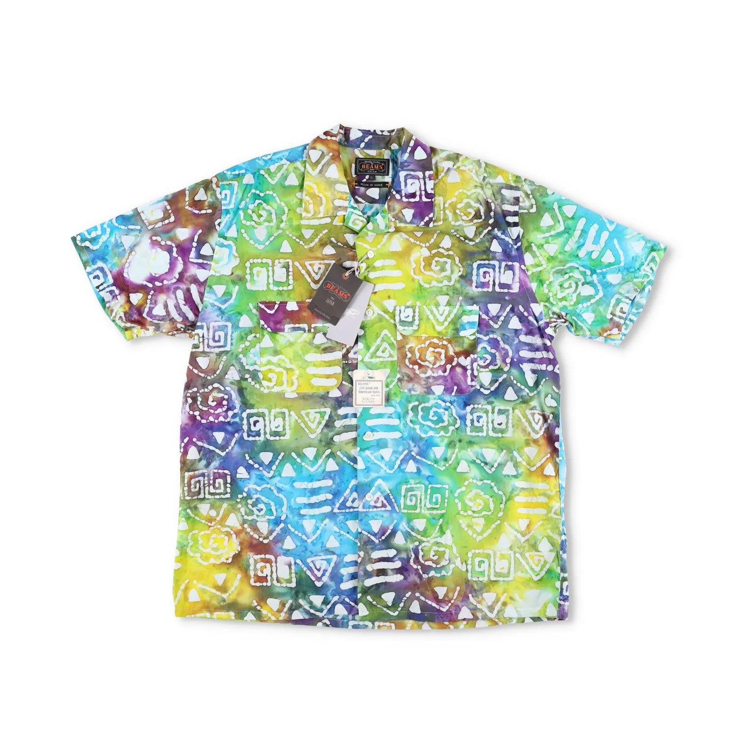 BEAMS Mens Shirt Cotton Button-Up Multicoloured Short Sleeve Size XL RRP 175 — View 5
