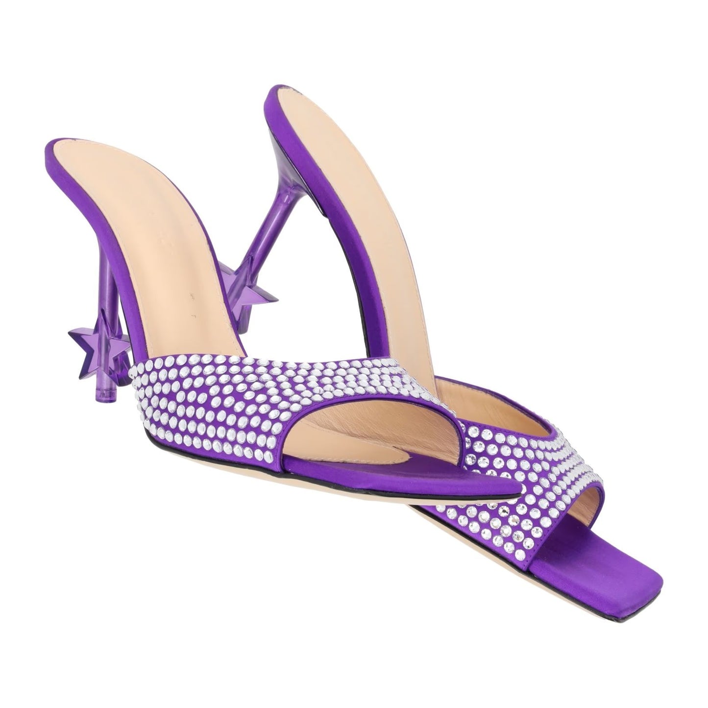 MACH & MACH Womens Square Toe Purple Leather Slip On Heels Embell. UK 6.5 RRP895 — View 8