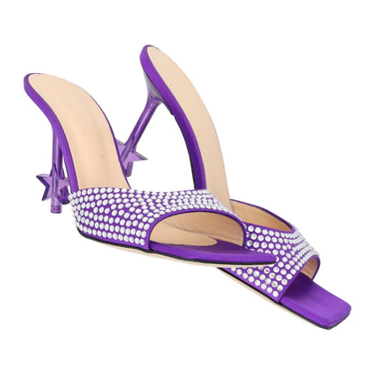 MACH & MACH Womens Square Toe Purple Leather Slip On Heels Embell. UK 6.5 RRP895 — View 8
