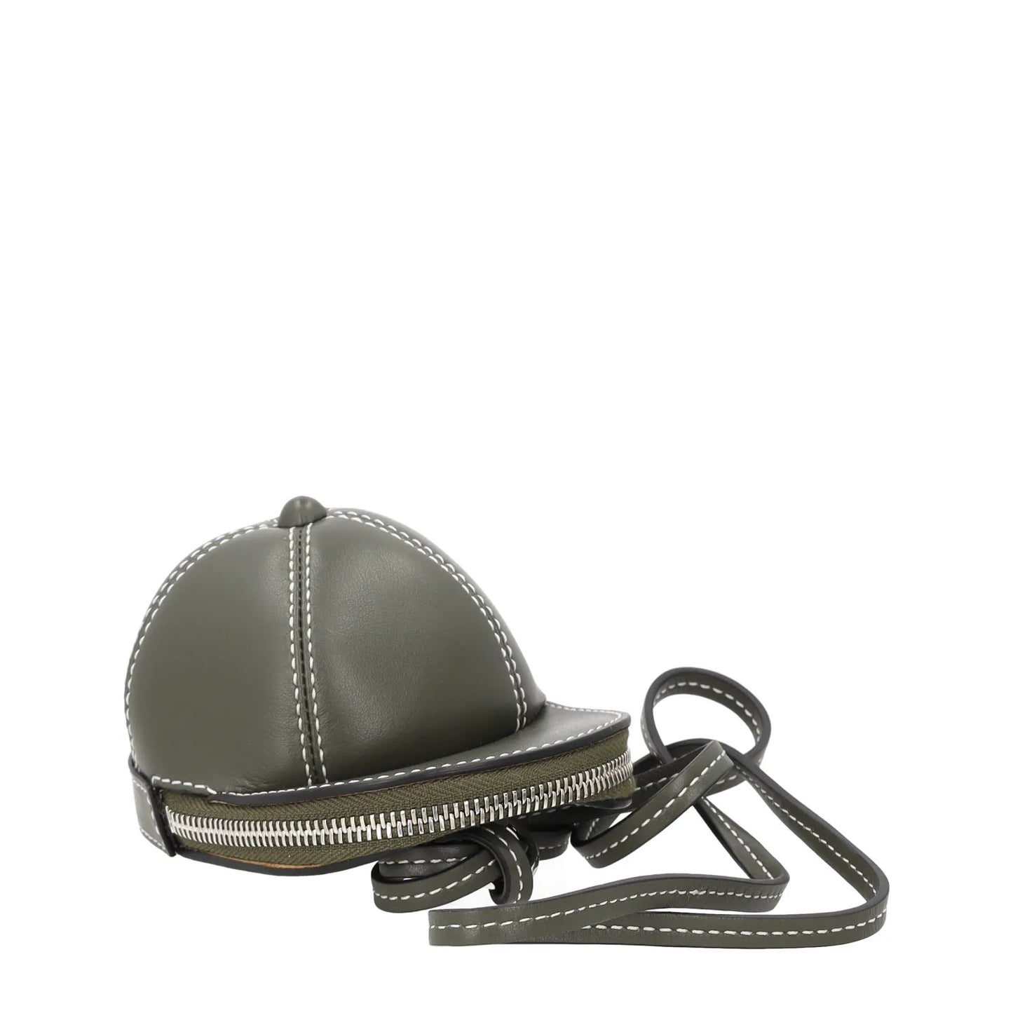 J.W. ANDERSON Womens Nano Cap Crossbody Bag Leather Army Green Size S RRP 295 — View 2