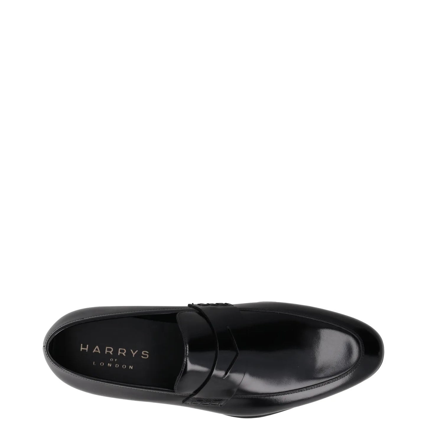HARRYS Mens Dress Shoes Black Leather Slip On Almond Toe Loafers UK 12.5 RRP 250 — View 7