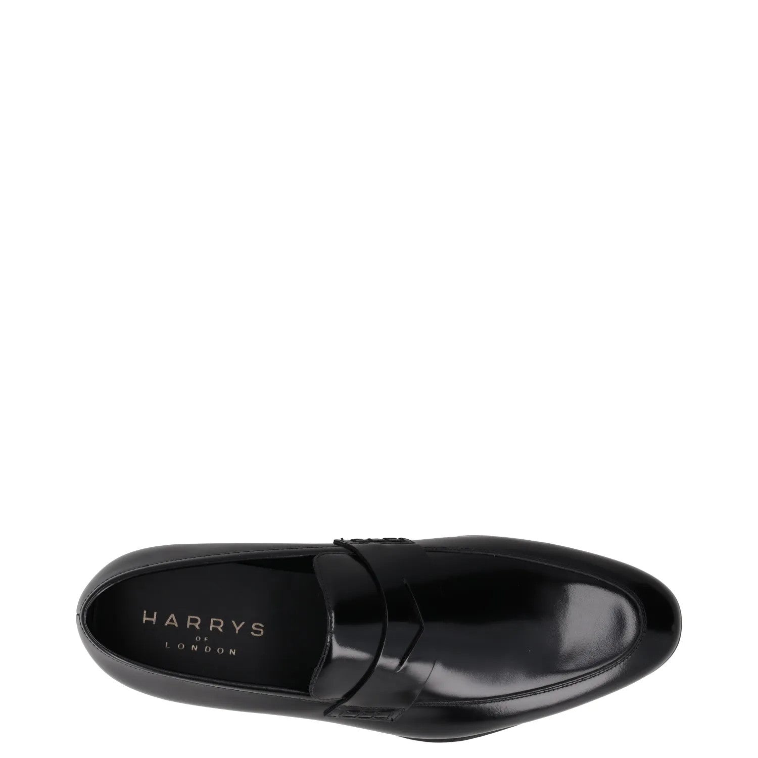 HARRYS Mens Dress Shoes Black Leather Slip On Almond Toe Loafers UK 12.5 RRP 250 — View 7