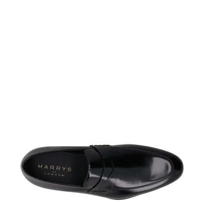 HARRYS Mens Dress Shoes Black Leather Slip On Almond Toe Loafers UK 12.5 RRP 250 — View 7